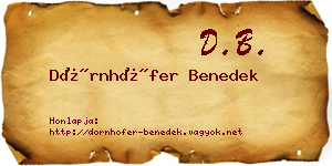 Dörnhöfer Benedek névjegykártya