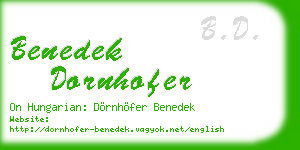 benedek dornhofer business card