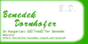 benedek dornhofer business card